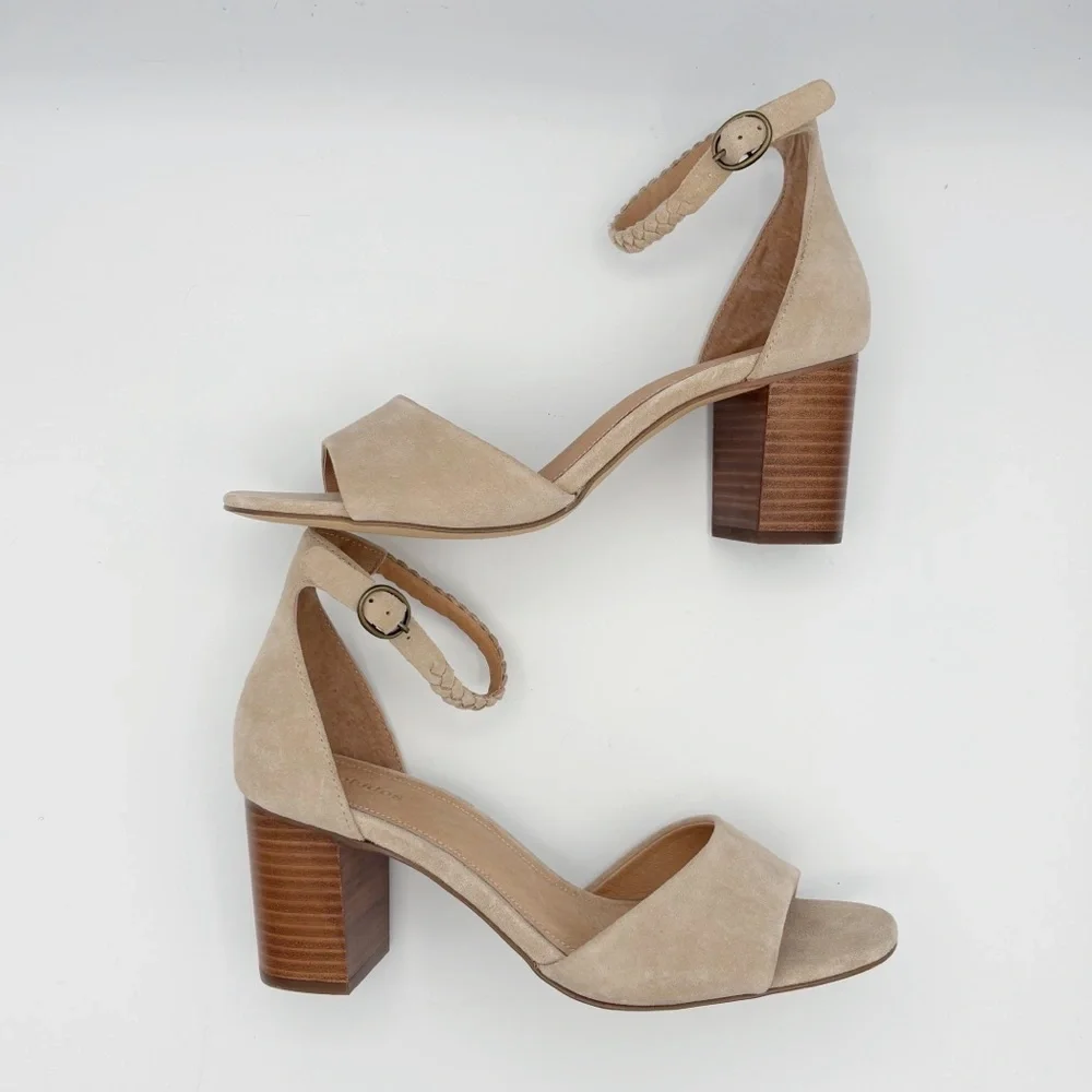 Soludos Hazel Suede Heels Sz 9.5 Sand/Tan Summer Neutral NEW NWOB - Picture 8 of 10